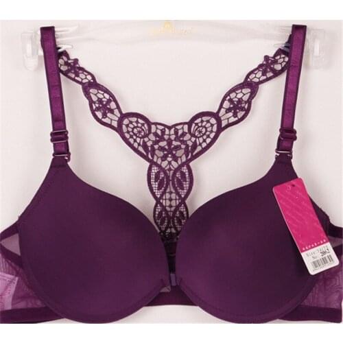 Womens Sexy Front Closure Lace Racer Back Push Up Seamless womens Bra Racerback Bras underwear