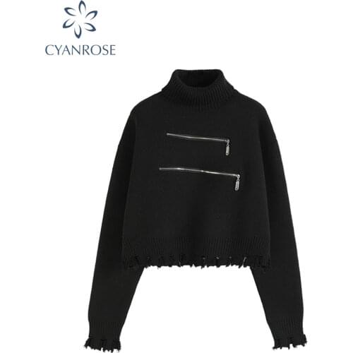 Sweater Women Turtleneck Pullovers Long Sleeve Solid Stretch Korean Top Knit 2002 Autumn Winter Casual Female Short Sweaters