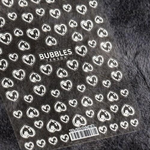 1PC Bubble Cute Image Engraved Nail Sticker High Quality 3D Design Slider Decals for Nail Art Decorations