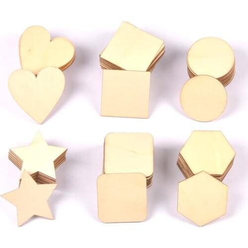 10-150mm Round/Hexagon/Heart Natural Wooden Scrapbooking Craft Doodle Supplies Wood Diy Embellishments Handicraft Decor mt2711