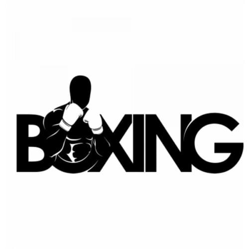 18x7cm Boxing word Decal Man Car Stickers Window Glass Black/Silver Body Decoration Decal Accessories CL399