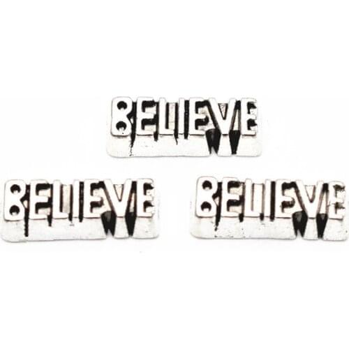20Pcs/Lot Believe Alloy Floating Charms Hand-made DIY for Glass Lockets