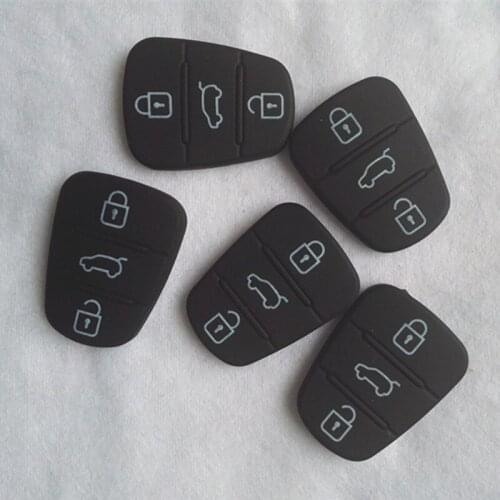 DAKATU Replacement Rubber Button Pad For Hyundai Solaris Accent Tucson l10 l20 l30 For Kia Rio Ceed Flip Remote Car Key Shell