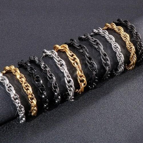 9/10/11MM Ttanium Steel Mens On Hand Chain Bracelet Hiphop Rocker Chic Style Iron Mens Bracelets Goth Fashion Boys Wristbands