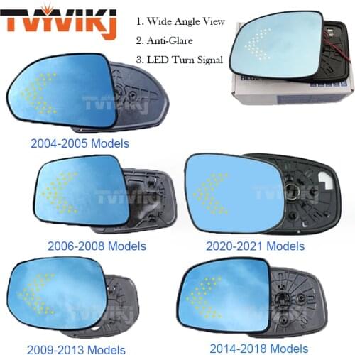 TVYVIKJ Side Rearview Mirror Blue Glass Lens with LED trun signal For Honda FIT Jazz 2003-2021 five generation Wide Angle View