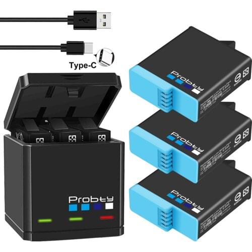 1680mAh Hero 8 7 Battery or 3 Slot Battery Charger Case for Gopro Hero 8 7 Hero 6 Hero 5