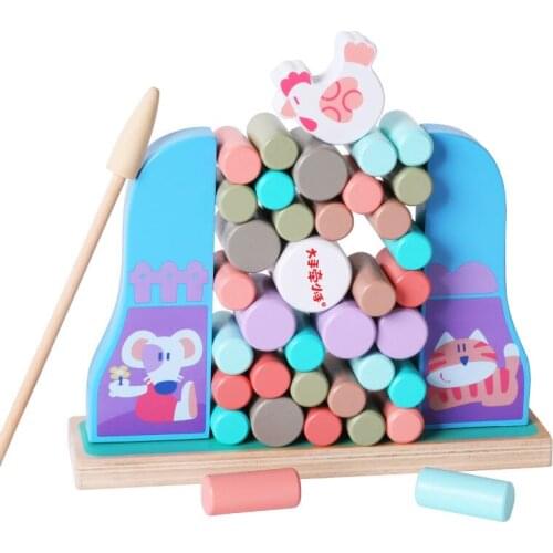 Montessori Childrens Blocks Early Learning Educational Balance Parent-child Interactive Board Building Blocks Jenga Toy For Kid