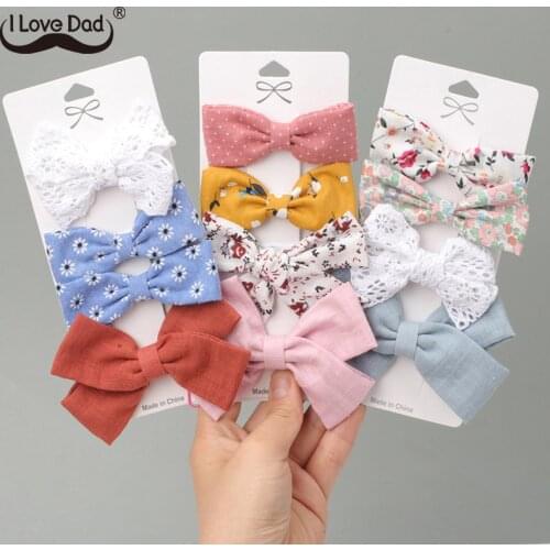 4 Pcs/Set Lace Flower Baby Girl Hair Clips Princess Bows Kids Children Hairpins Girls Headwear Baby Hair Accessories