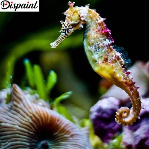 Dispaint Art 5D Diy Diamond Painting "Animal hippocampus" Diamond Pictures Cross Stitch 3D Rhinestone Embroidery Decor A25972