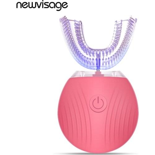 Electric 360 Degree Auto Disinfection U Shape Timer Ultra Sonic Silicon Toothbrush Wireless Rechargeable 3 Modes Tooth Whitening