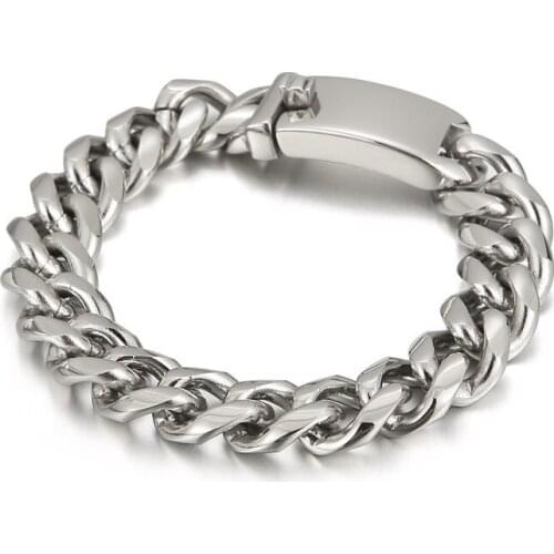 European and American trend all-match titanium steel Cuban chain bracelet Fashionable simple personality stainless steel bracele