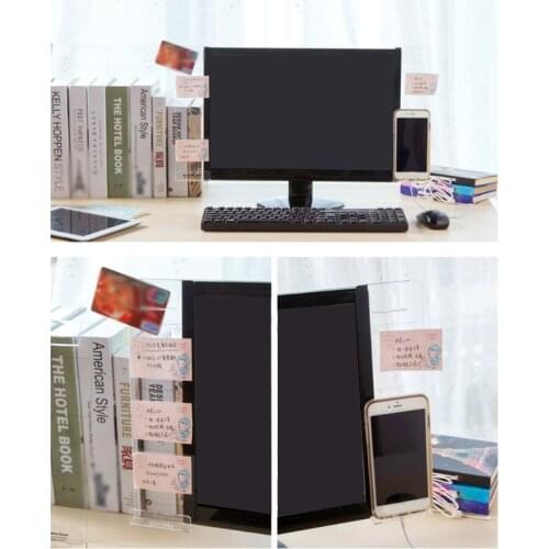 F3MA 2PCS(Left & Right) Acrylic Monitor Memo Board Transparent Monitor Sticky Note Board for Doing List Schedule Timetable