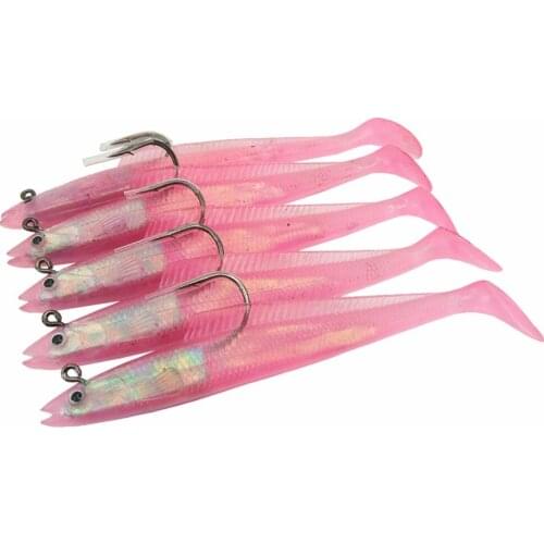 Free Fisher 5PCS Fishing Lure Soft Lure Artificial Bait 15cm 33g Lead Single Hook with 3D Fish Eyes Fishing Tackle Accessories