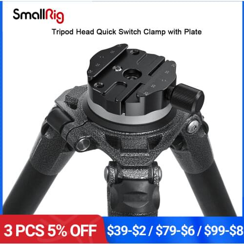 SmallRig Arca-Swiss Style Tripod Head Quick Switch Clamp with Plate For Universal Video Shooting Tripod Rig -2406