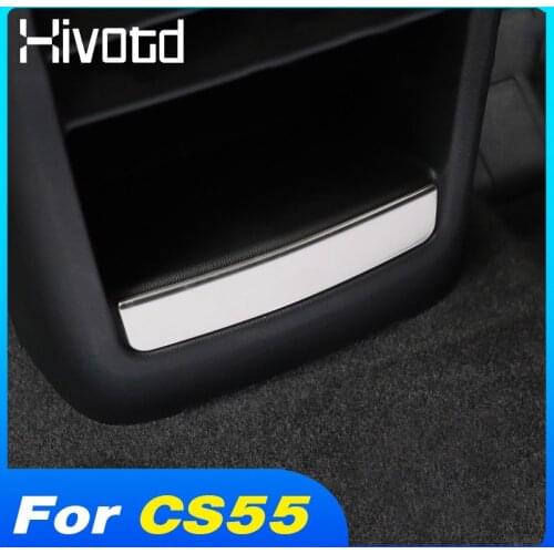 Hivotd Armrest Rear Storage Box Cover Trim Interior Garnish Accessories Protection Panel For Changan CS55 2017 2018 2019 2020