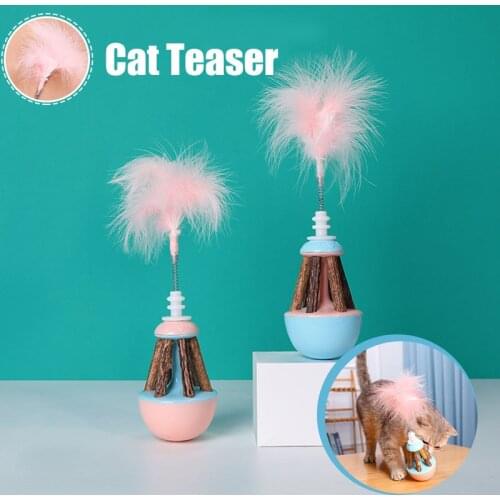 Tumbler Cat Toy Kitten Feather Teaser Toy Self-Weight Balance Chewing Toy Pet Supplies for Home Free Cat Supplies Pet Products
