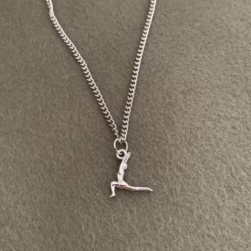 Exquisite Antique Silver Women Gymnastics Sports Charms Pendant Necklace Men Boys Jewelry Gift For Friends Dropshipping