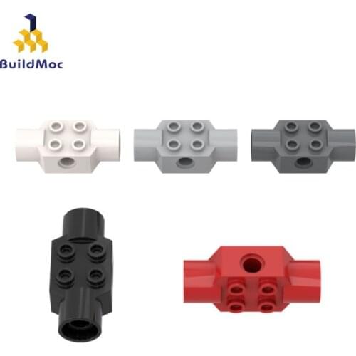 BuildMOC 48172 2x2 connecting brick with pin holes on both sides For Building Blocks Parts DIY Educa