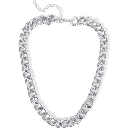 European and American retro portrait of exaggerated thick chain necklace double personality chain hip-hop neck chain short colla