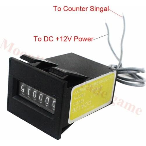 2pcs/Lot 12V 6 Digits Mechanical Arcade Coin Counter Meter For Coin Selector Operated Vending Machines