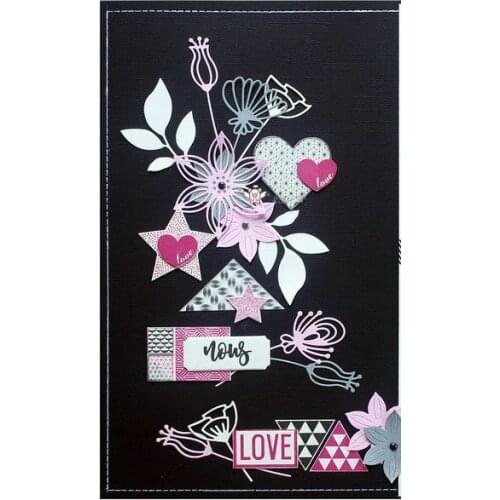 Mmao Crafts Metal Steel Cutting Dies 4Pcs Flower decoration Stencil For DIY Scrapbooking Paper/photo Cards Embossing Dies