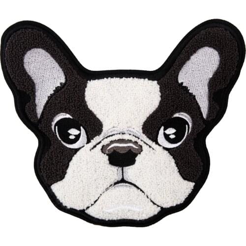 Cartoon Towel Embroidery Appliques Sew On Kawaii Bulldog Patches for Clothing Accessories Bag T-shirt Decor Cute Pet Badges