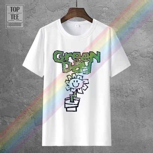 New 2017 MenS Green Day Flower Pot T Shirt Kerplunk Live On Air Insomniac Demolicious Design Tops High Quality Soft Tee