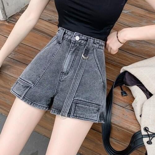 New 2021 Summer High Waist Denim Shorts Women Casual Loose Ladies Fashion Plus Size High Waist Wide Leg Short Jeans Female Y787