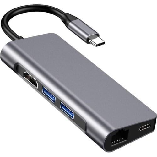 New item 7-in-1 USB TYPE C Hub with 4K HDMI 2 USB 3.0 Ports, SD/TF Card Reader, PD Charging Port for NoteBook/Pro/Air
