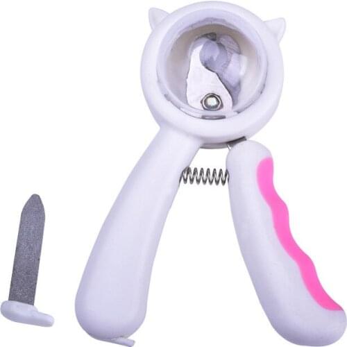 New pet nail clippers dog cat splash-proof pet nail clippers with file with nail mill