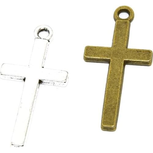 16PCS Wholesale Vintage Metal Small Cross Charms Pendant For DIY Handmade Jewelry Making Supplies