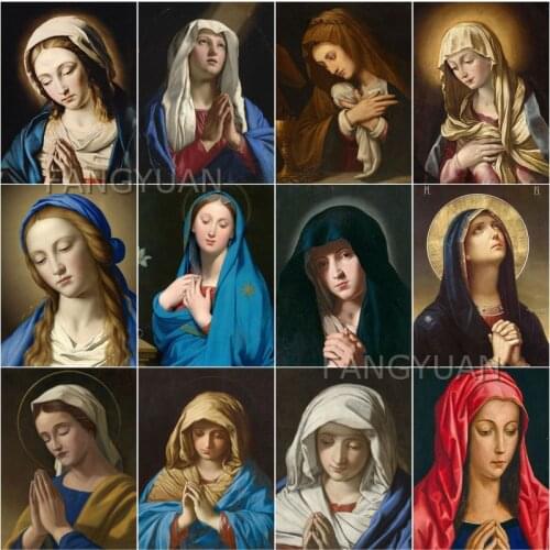 Full Square/round Diamond Embroidery Mosaic Icons Portrait Diy Diamond Painting Religion Cross Stitch Kits for Home Decoration