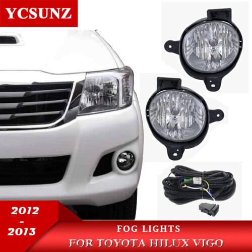 Driving Fog Lights Lamp With Wire Harness Bulb Switch Replacement Accessories For Toyota Hilux Vigo 2012 2013