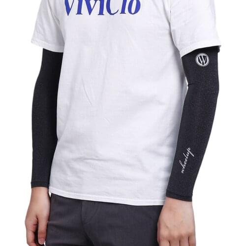 Unisex Sunscreen Cooling Arm Sleeves Letter Fitness Compression Arm Protector Anti-Slip Stretchy Sun Protection Arm Sleeves