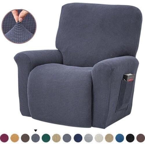 Stretch Recliner Sofa Covers Slipcovers Durable Soft High Stretch Jacquard Sofa Cover Polyester Fiber Solid Color For Home Cover