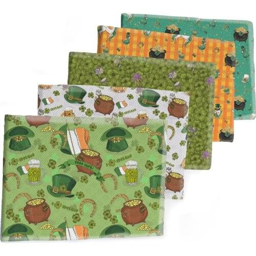 50*145CM Fabric Clover St. Patricks Day Printed Polyester Cotton Twill Fabric Patchwor Printed