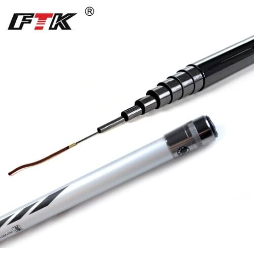 FTK 99% Carbon Pole Fishing Rod 5m,6m,7m,8m,9m Super hard Hand Rod C.W. 10-30g for Freshwater Fishing