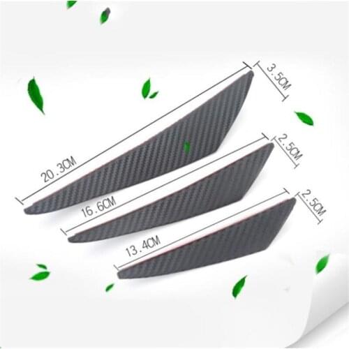Universal Spoilers Vehicle Carbon Fiber 3 Pairs Auto Black Bumper Fins