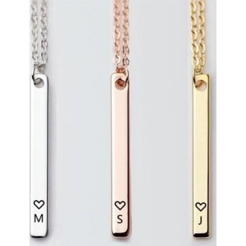 Top Quality Women Girls Initial Letter Necklace Gold 26 Letters Charm Necklaces Pendants Jewelry Personal Necklace