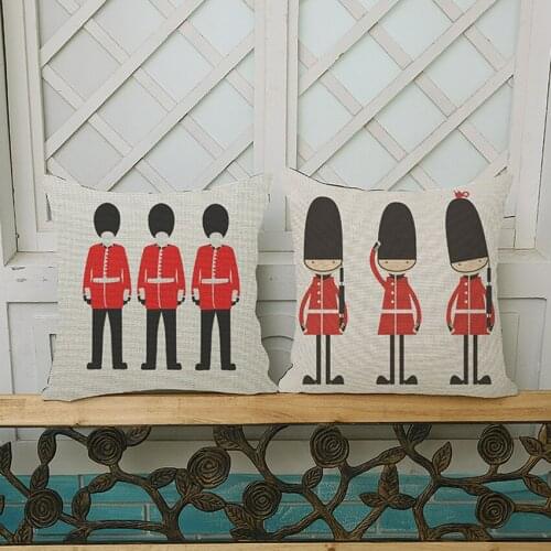 High Qualtity Classic England UK The Union Flag Soldiers Horse Pillow case 45*45cm Decoration sofa Chair linen Cushion Cover