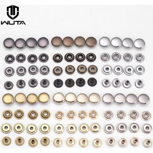 WUTA 20set/pack Brass Leather Snap Fasteners Heavy Duty Poppers Leather Craft Accessory Sewing Button 12.5/15mm 2size For Choose