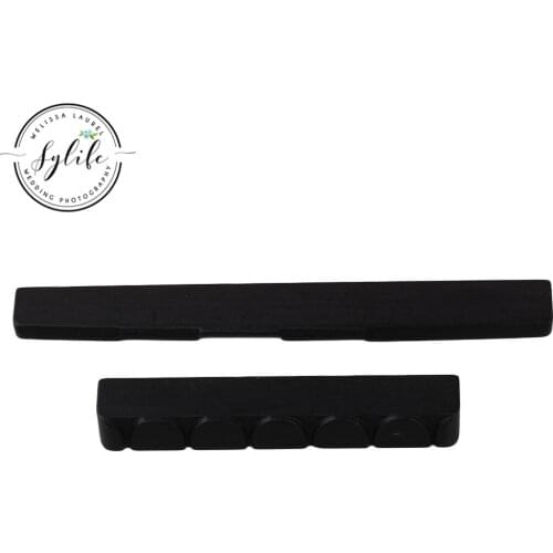 1 Set of Classical Guitar Ebony saddle & Nut Slotted