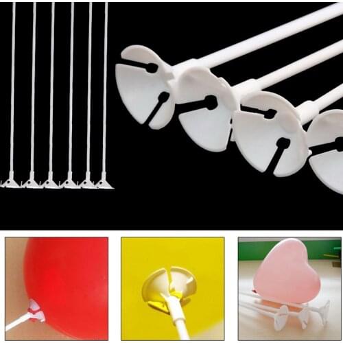 100pcs 40cm White Balloon Sticks Base Table Holder Cup Stand Plastic Ballons Accessories Party DIY Decoration