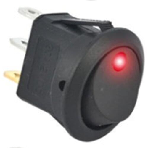 100pcs/lot Car 12V 3 Pin Round Rocker Dot LED Light Toggle Switch SPST ON/OFF