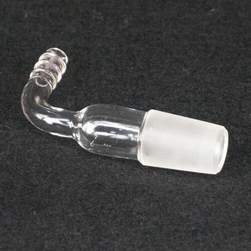 #14/19/24/29/34/40/50 Joint Barbed O/D 8mm 90 Degree Bend Vacuum Inert Gas Adapter Lab Glassware