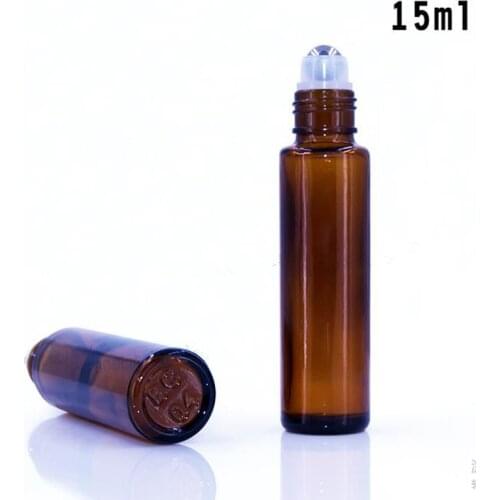 15ml Empty Brown Glass Bottle Roller Ball Essential Oil Liquid Container F20171142