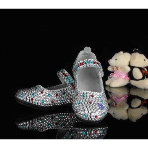 2018 Rhinestone Flower Girl Shoes Birthday Girl For Kid Birthday Party Dress Shoes Wedding Shoes for girl Childrens Dress Shoes