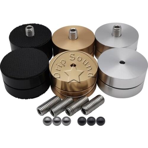 4pcs 39mm Aluminium Stainless Steel Speaker Shockproof Spike Pads Amplifier Steel Ball Ceramics Ball Isolation Stand Feet Holder
