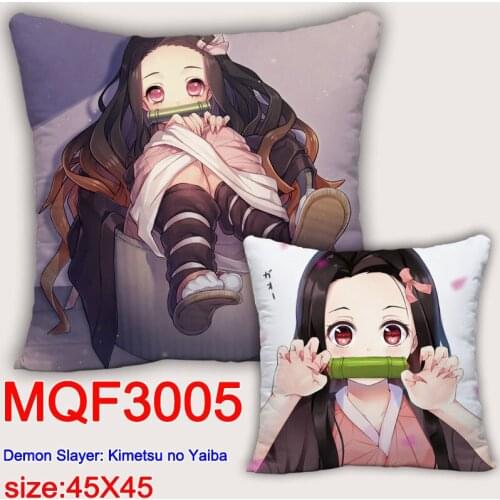 45X45CM Anime Demon Slayer Kimetsu No Yaiba Pillow CoversDakimakura Case 3D Print Double Sided Print Decorative Pillowcase Gift