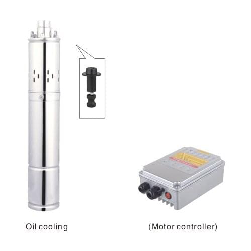 80W-1000W Solar Powered Brushless DC Pump, Stainless Steel Deep Well Submersible water Pump